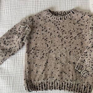 Jessica Simpson Kids Speckled Knit Sweater - Cream and Black